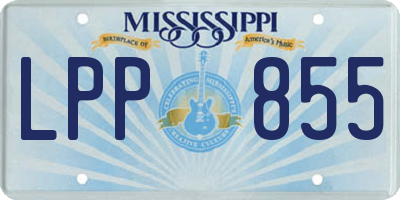 MS license plate LPP855