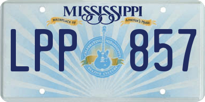 MS license plate LPP857