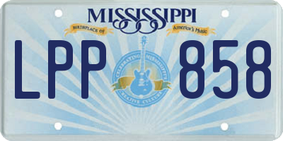 MS license plate LPP858