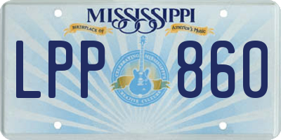 MS license plate LPP860