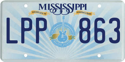 MS license plate LPP863