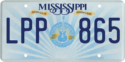 MS license plate LPP865