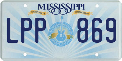 MS license plate LPP869