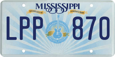 MS license plate LPP870