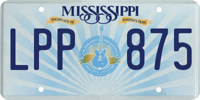 MS license plate LPP875