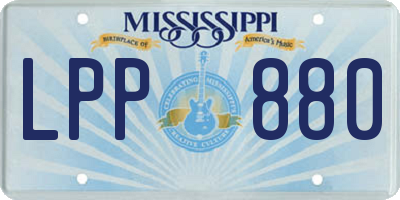 MS license plate LPP880