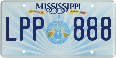 MS license plate LPP888