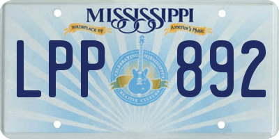 MS license plate LPP892