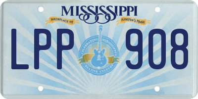 MS license plate LPP908