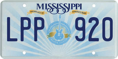 MS license plate LPP920