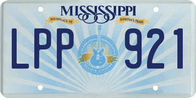 MS license plate LPP921