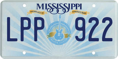 MS license plate LPP922