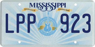MS license plate LPP923