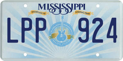 MS license plate LPP924