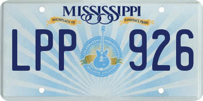 MS license plate LPP926