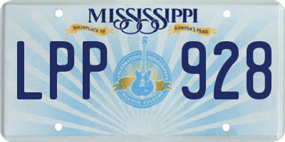 MS license plate LPP928