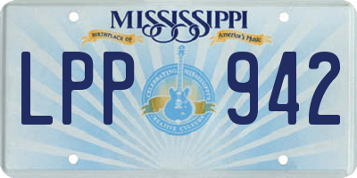 MS license plate LPP942