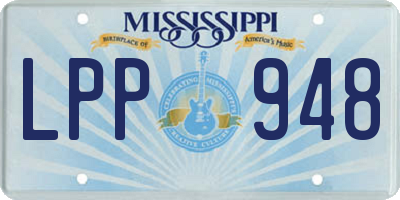 MS license plate LPP948