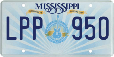 MS license plate LPP950