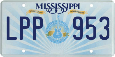 MS license plate LPP953