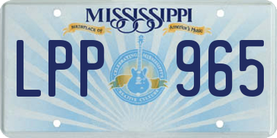 MS license plate LPP965