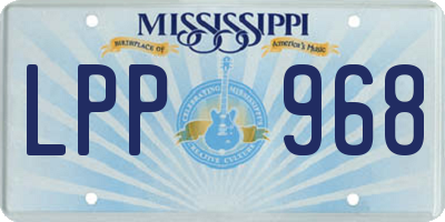 MS license plate LPP968