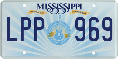 MS license plate LPP969