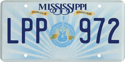 MS license plate LPP972