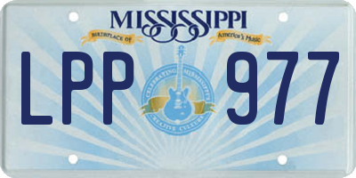 MS license plate LPP977
