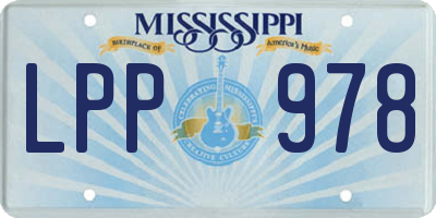 MS license plate LPP978