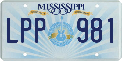 MS license plate LPP981