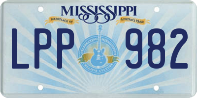 MS license plate LPP982