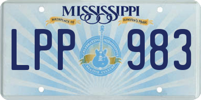MS license plate LPP983