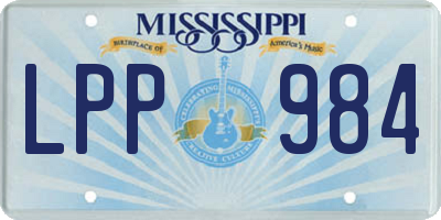 MS license plate LPP984