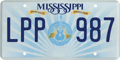 MS license plate LPP987