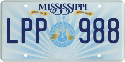 MS license plate LPP988