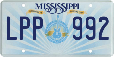 MS license plate LPP992