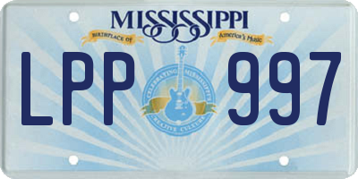 MS license plate LPP997