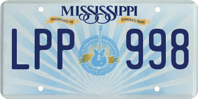 MS license plate LPP998