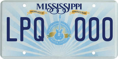 MS license plate LPQ000