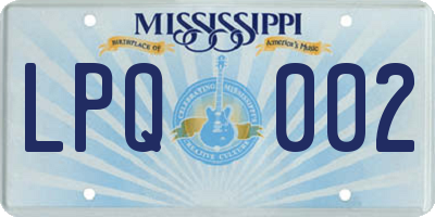 MS license plate LPQ002
