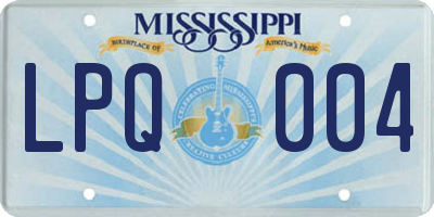 MS license plate LPQ004