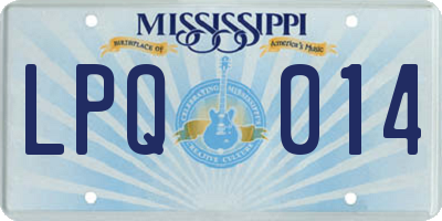 MS license plate LPQ014