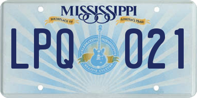 MS license plate LPQ021