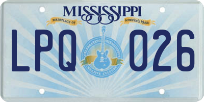 MS license plate LPQ026
