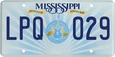 MS license plate LPQ029