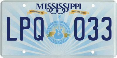 MS license plate LPQ033