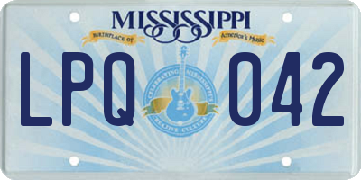MS license plate LPQ042