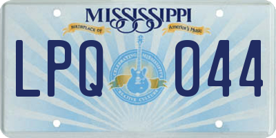 MS license plate LPQ044