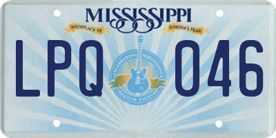 MS license plate LPQ046